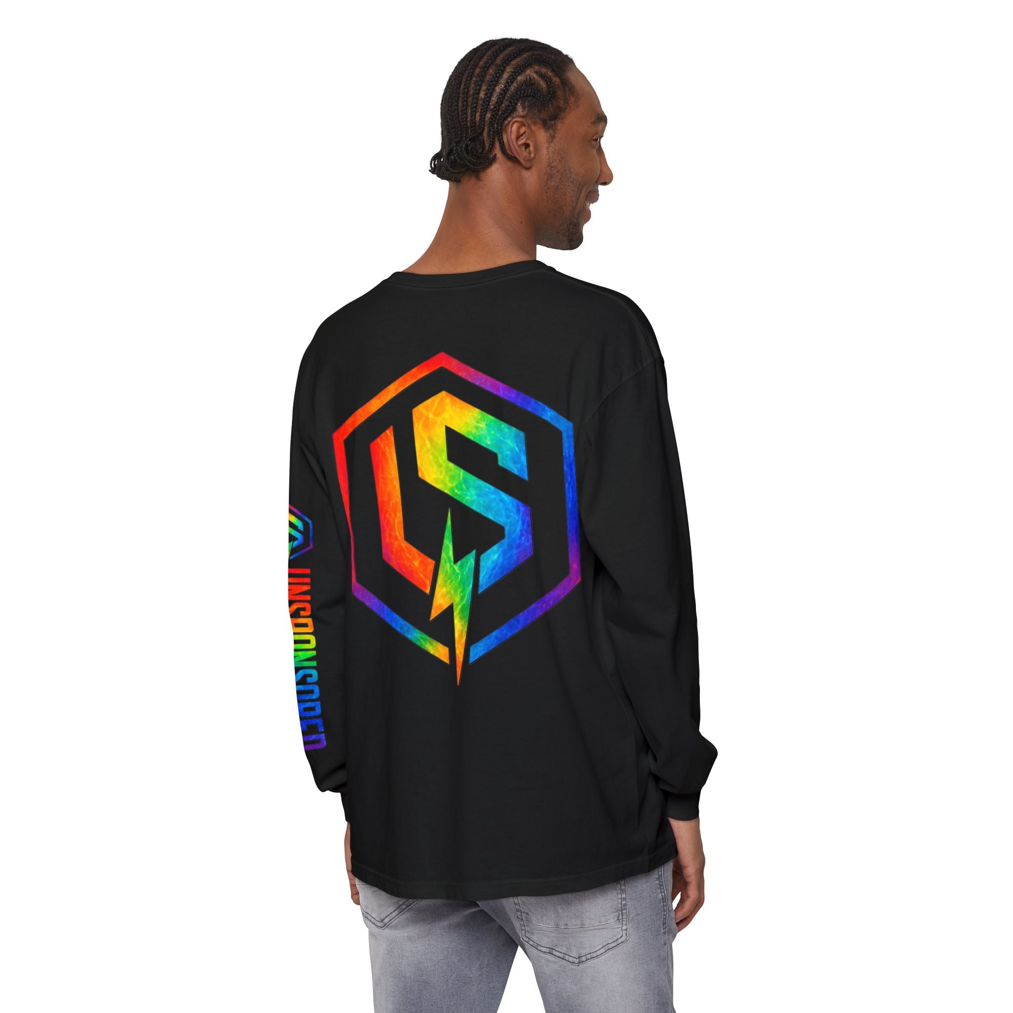 Rainbow 'UNSPONSORED' Logo Long Sleeve Tee