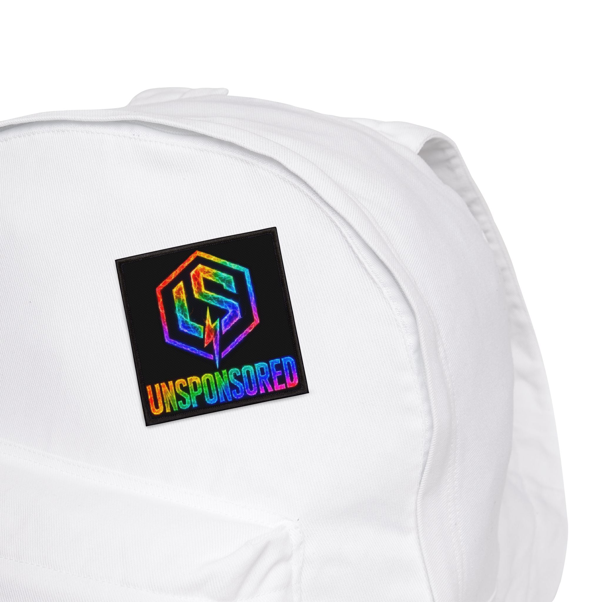 Iron-On Patch — Rainbow 'UNSPONSORED' Logo Patch for Jackets & Backpacks