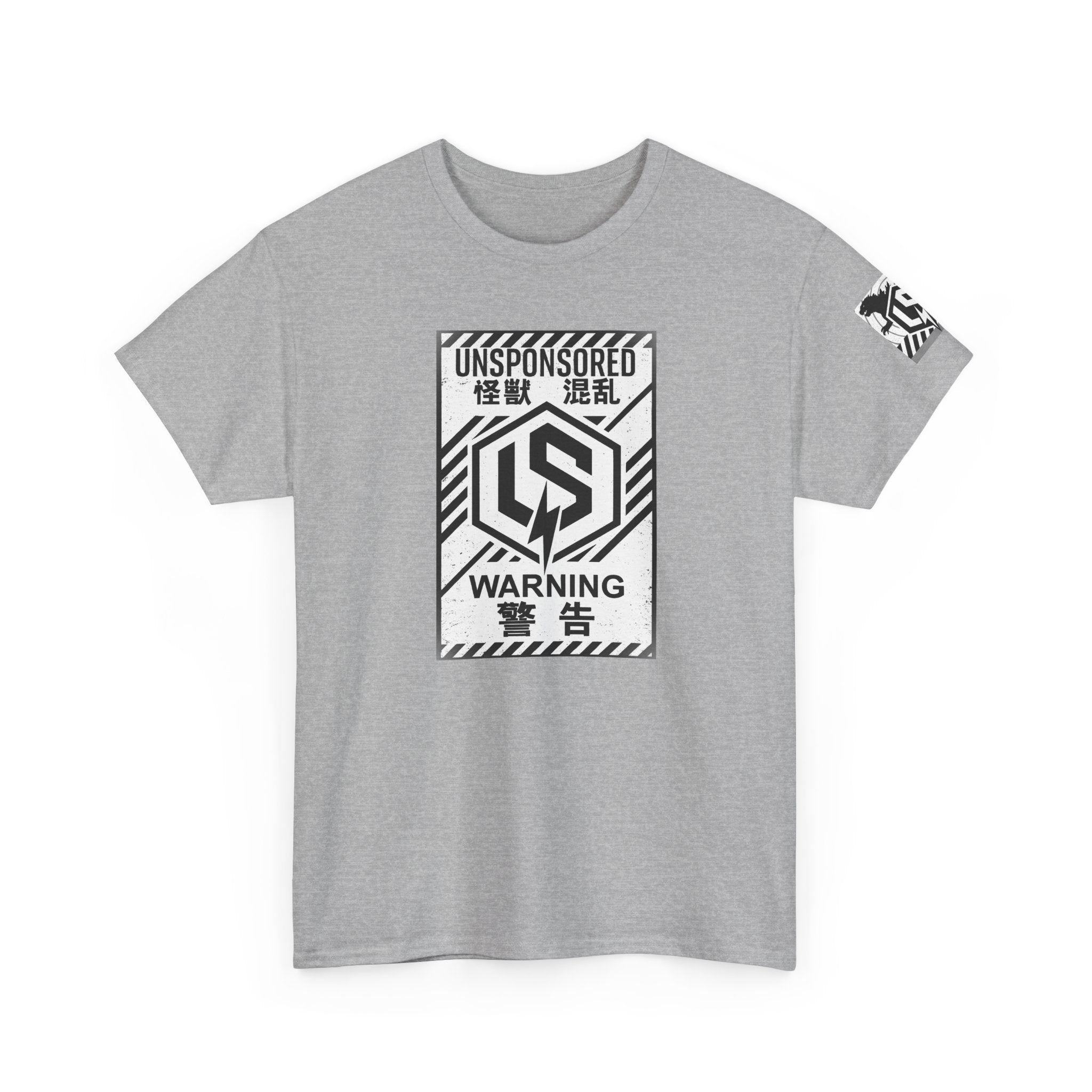 Kaiju Warning Logo Tee — 'Unsponsored' Graphic Streetwear T-Shirt