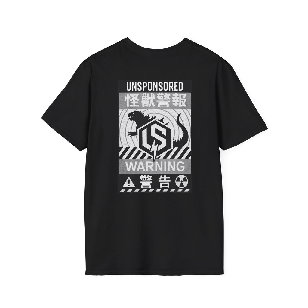 God Kaiju Warning Graphic T-Shirt — 'Unsponsored' Kaiju Poster Tee