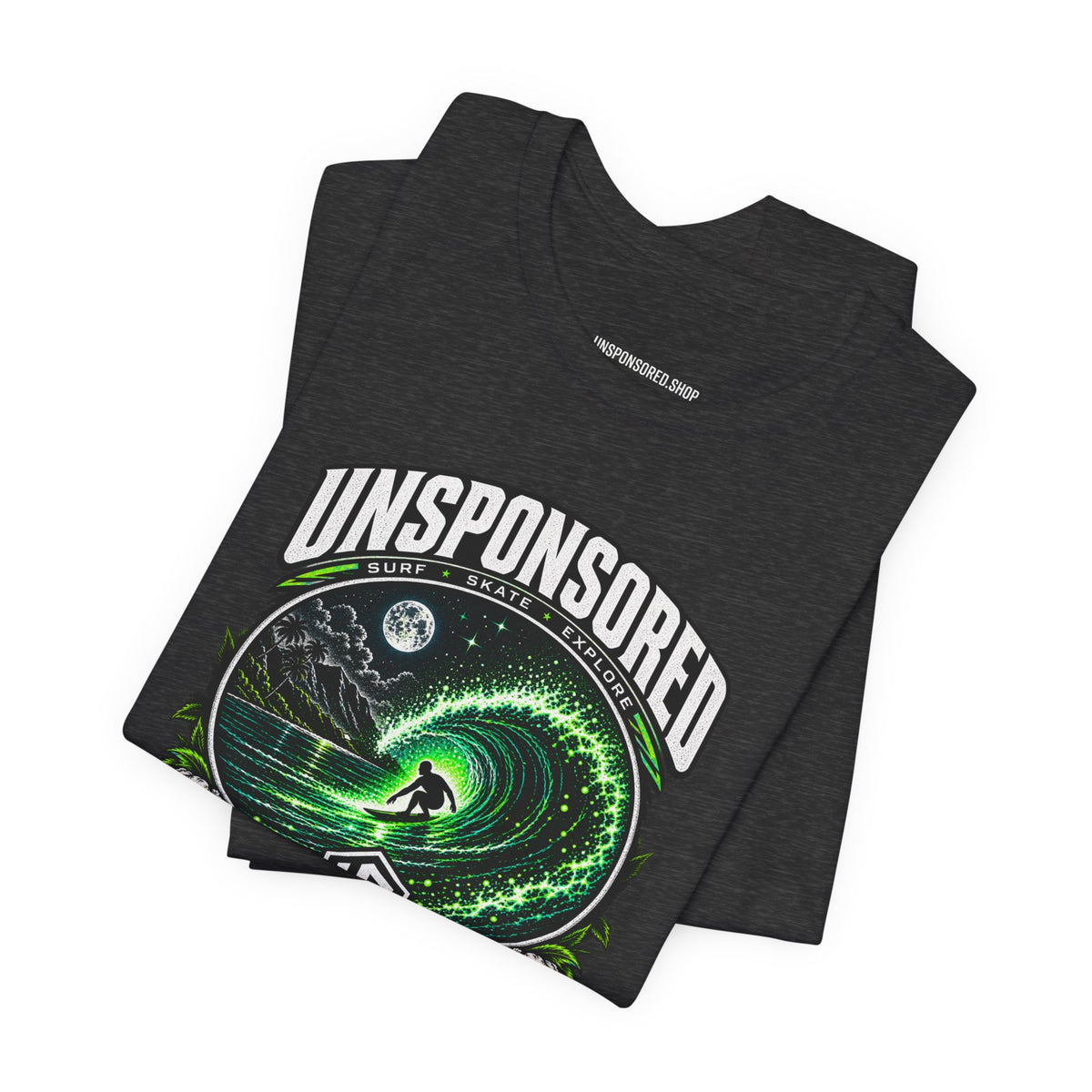 Unsponsored Green Wave Surf Graphic Tee — Board Division — product photo 12