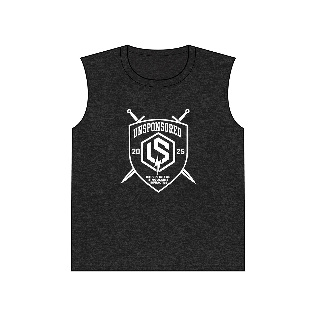 Unsponsored Crest Muscle Tank in dark grey heather — product photo 2