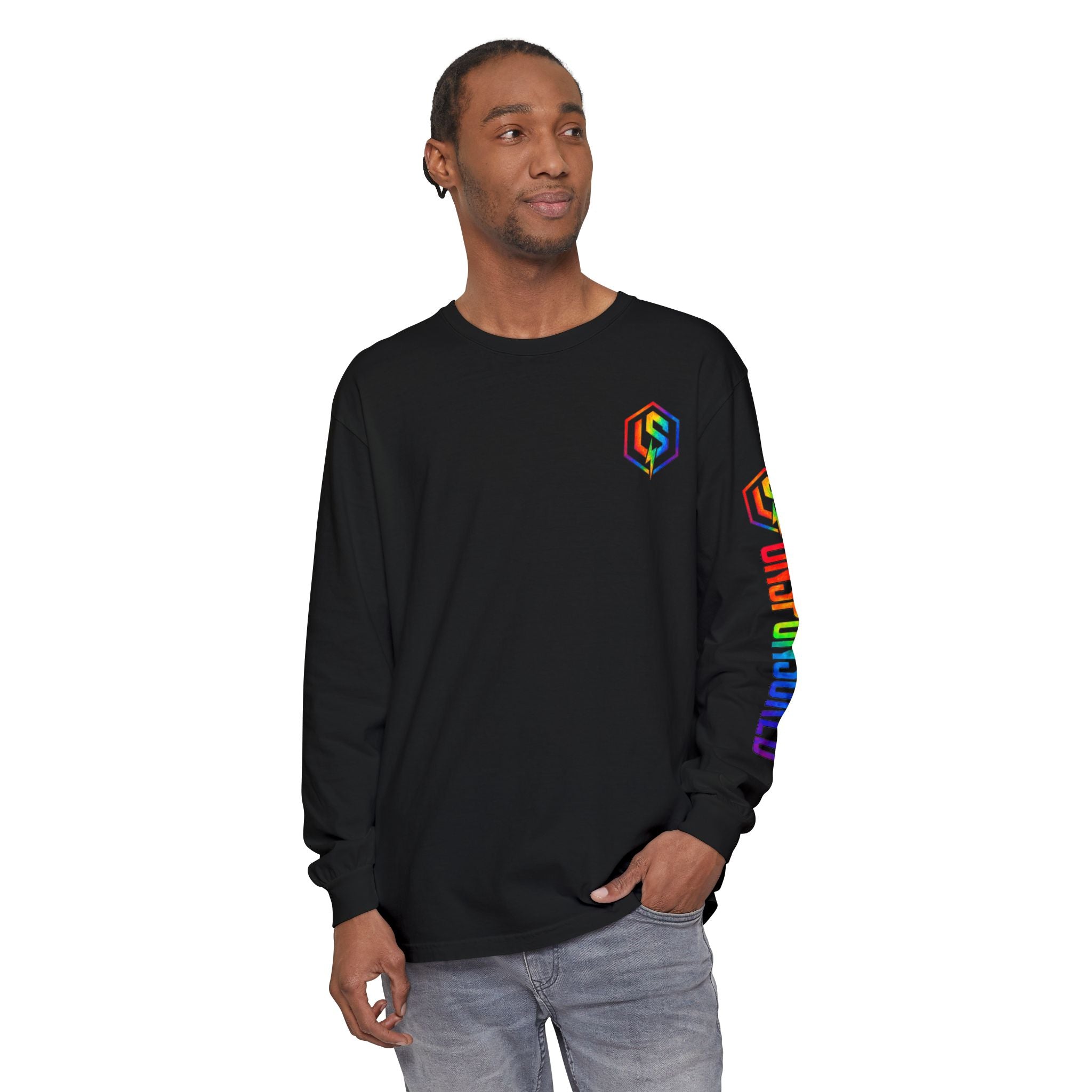 Rainbow 'UNSPONSORED' Logo Long Sleeve Tee