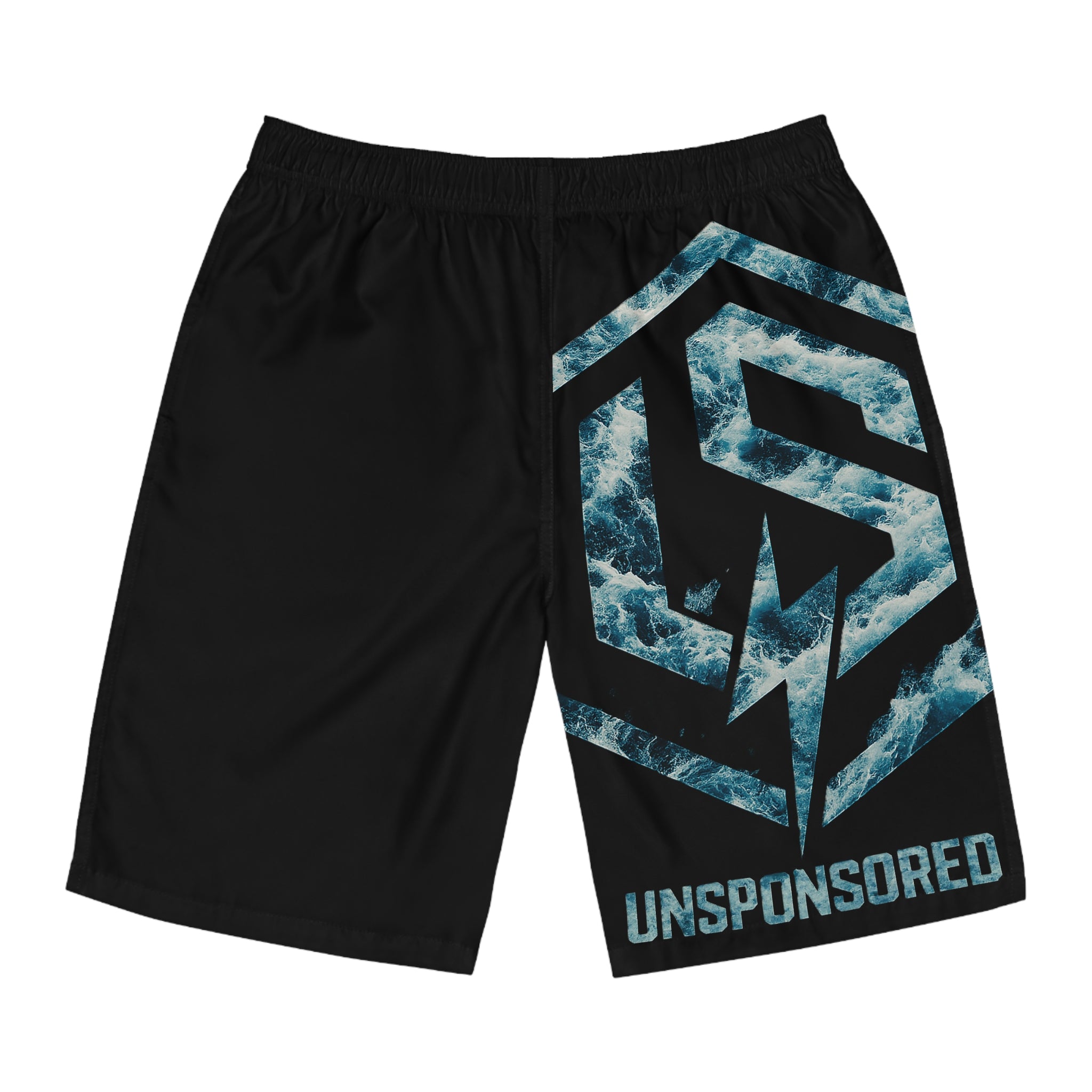 Unsponsored Wave Logo Board Shorts — Men’s Surf Beach Trunks