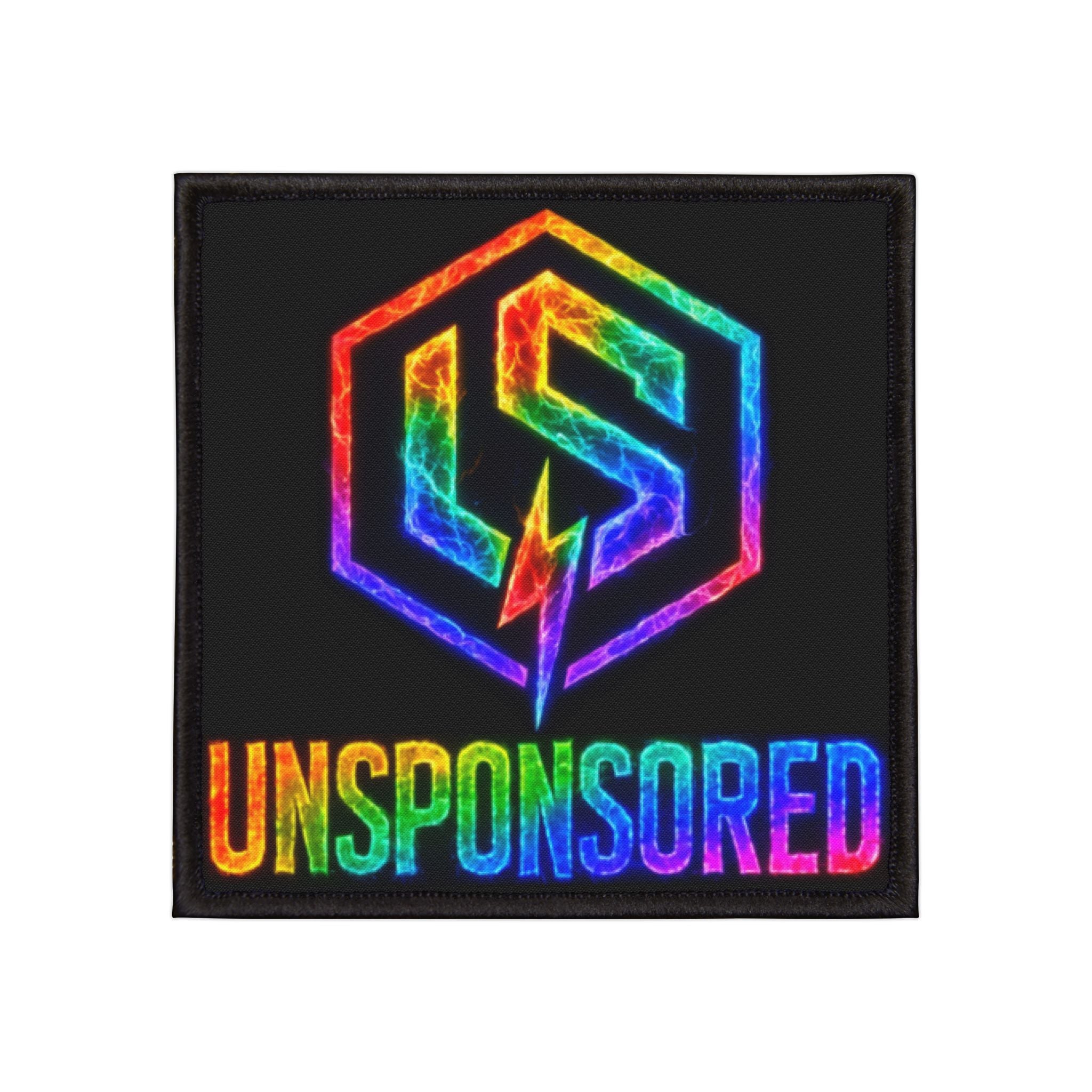Iron-On Patch — Rainbow 'UNSPONSORED' Logo Patch for Jackets & Backpacks