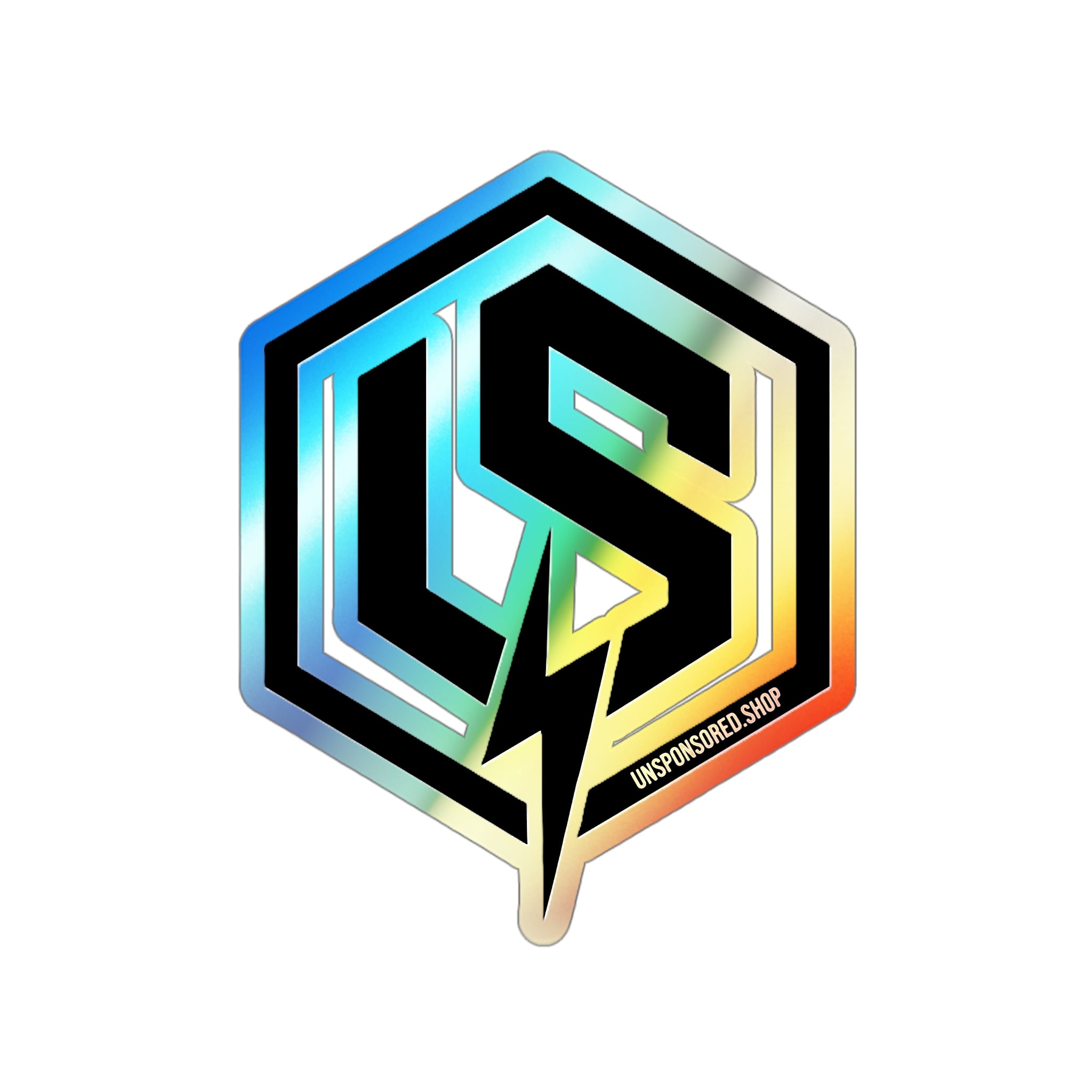 Holographic Die-Cut Logo Sticker — Iridescent LS Emblem for Skateboards & Laptops